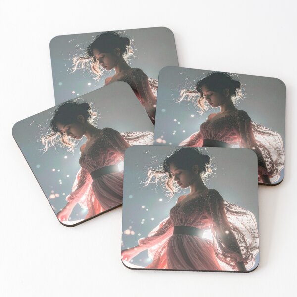 Item preview, Cinematic Ethereal Woman Pink Gown Portrait designed and sold by BetweenForms.