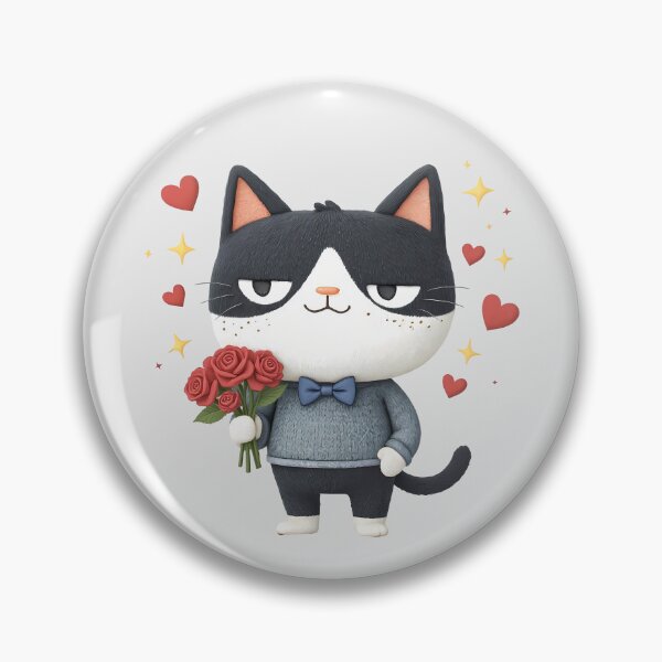 Item preview, Charming Cat with Rose Bouquet designed and sold by mando24895.