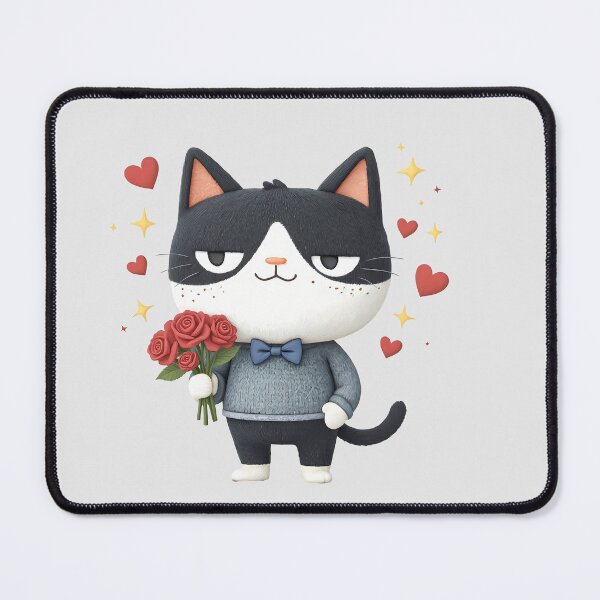 Item preview, Charming Cat with Rose Bouquet designed and sold by mando24895.