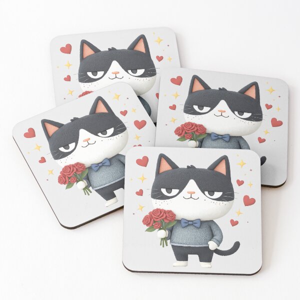 Item preview, Charming Cat with Rose Bouquet designed and sold by mando24895.