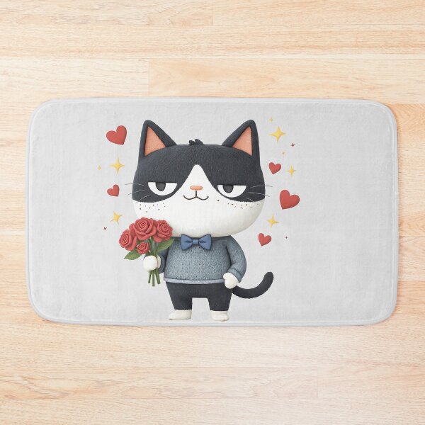 Item preview, Charming Cat with Rose Bouquet designed and sold by mando24895.