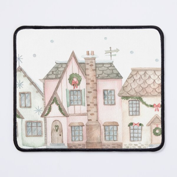 Item preview, Christmas Village Watercolor PNG Clipart | Winter Holiday Houses Illustration | Cozy Christmas Town | Festive Cottage Scene designed and sold by SashaZinch.