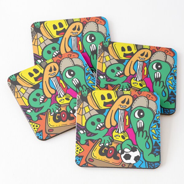 Item preview, Colorful abstract doodle monsters | Pop art graffiti character illustration designed and sold by stephenignacio.