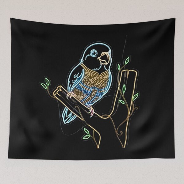 Item preview, Neon Cyberpunk Lovebird Digital Art designed and sold by Danmaha.