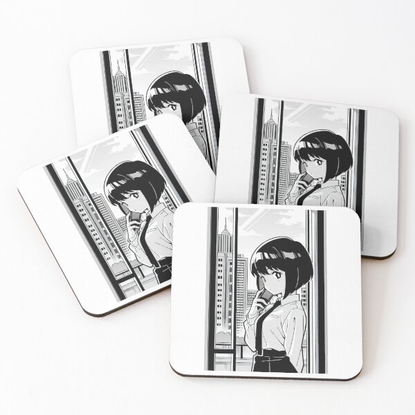 Item preview, Urban Scene - Woman on phone call near window designed and sold by AnimeShin.