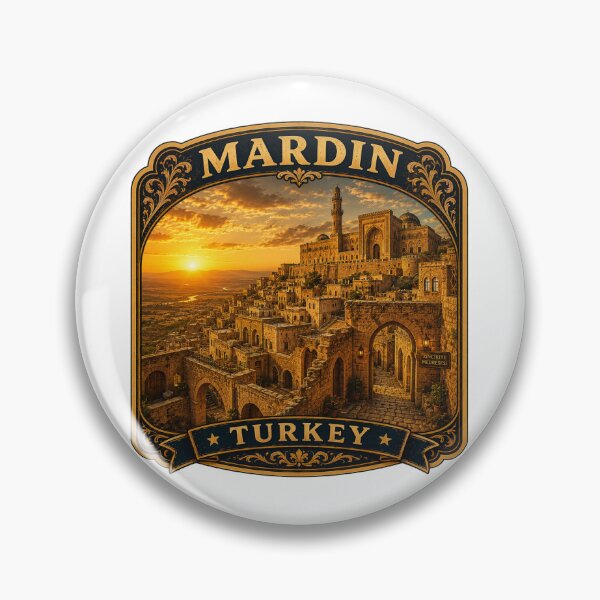 Item preview, Mardin Old City Vintage Travel Badge | Mesopotamia Turkey Souvenir Sticker designed and sold by DreamPaw Studio.