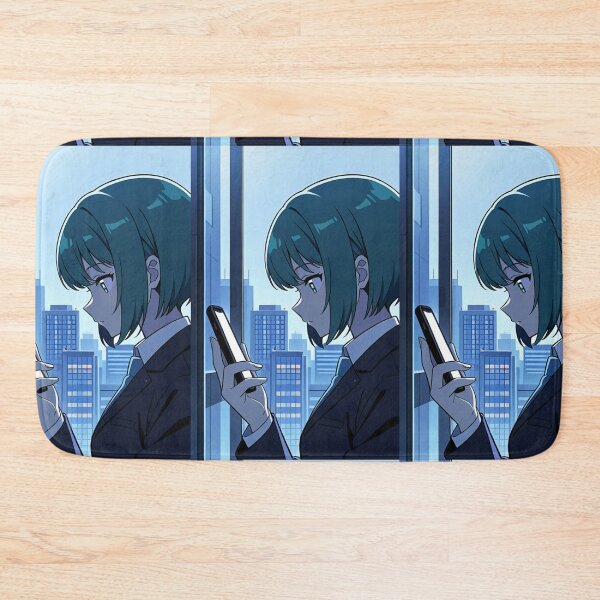 Item preview, Urban Scene - Young businesswoman looking at mobile device designed and sold by AnimeShin.