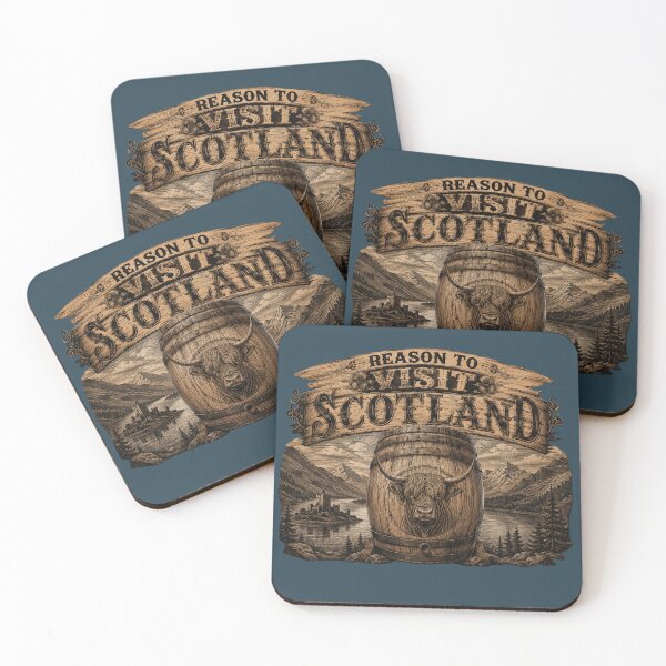 Item preview, Reasons To Visit Scotland Highland Cow, Whisky & Epic Landscapes designed and sold by Ink & Highlands.