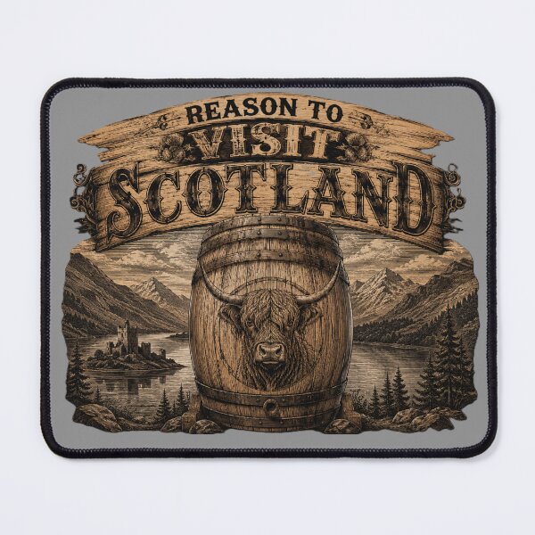 Item preview, Reasons To Visit Scotland Highland Cow, Whisky & Epic Landscapes designed and sold by Ink & Highlands.