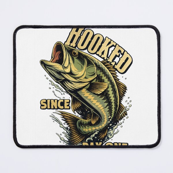 Item preview, Hooked Since Day One – Vintage Bass Fishing Design designed and sold by AMIR PRO .