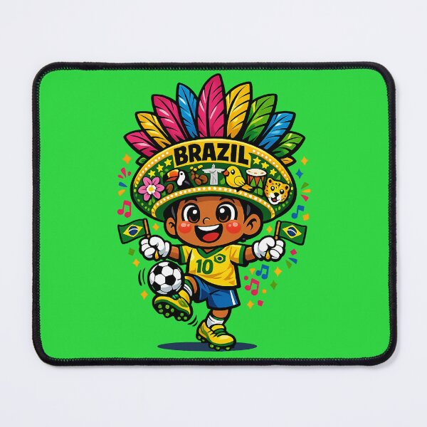 Item preview, Brazil Football Soccer Mascot | Carnival football tournament Fan Art 2026 designed and sold by Youngkev-arts.