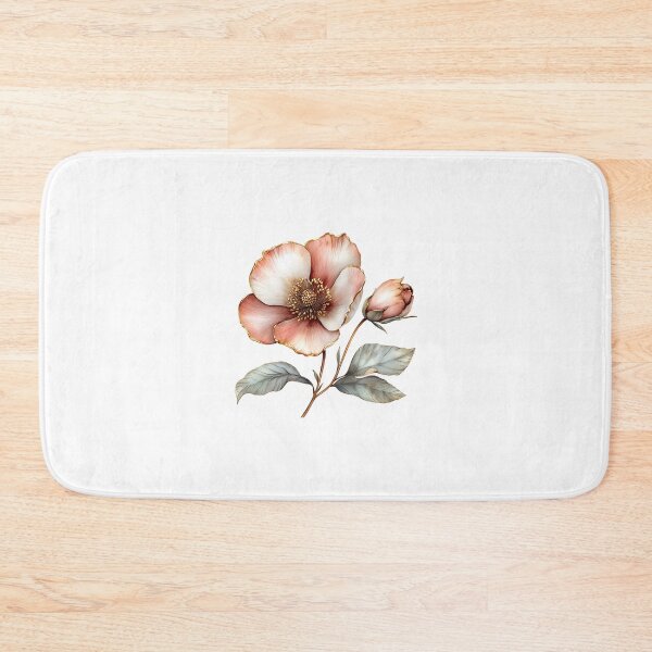Item preview, Elegant Pink Hellebore Flower Blossom with Gold Edges designed and sold by FernLiz.