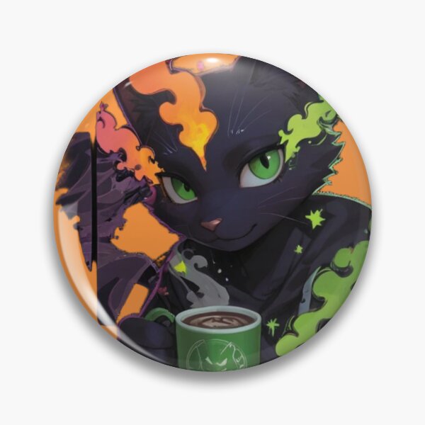 Item preview, Anime Black Cat Drinking Matcha Iced Coffee designed and sold by BLUESKY11a.