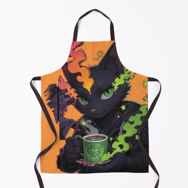 Item preview, Anime Black Cat Drinking Matcha Iced Coffee designed and sold by BLUESKY11a.