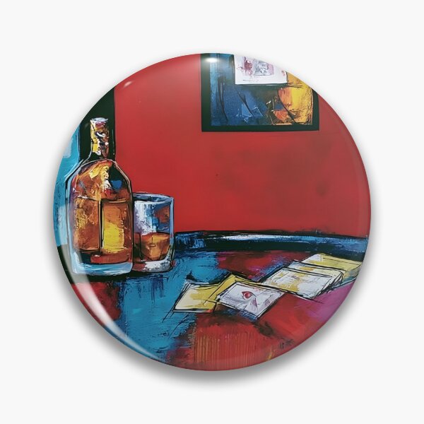 Item preview, Poker Night in Living Color - Cards Chips and Cigar in a Vibrant Lounge Scene designed and sold by OlfactoART Studio.