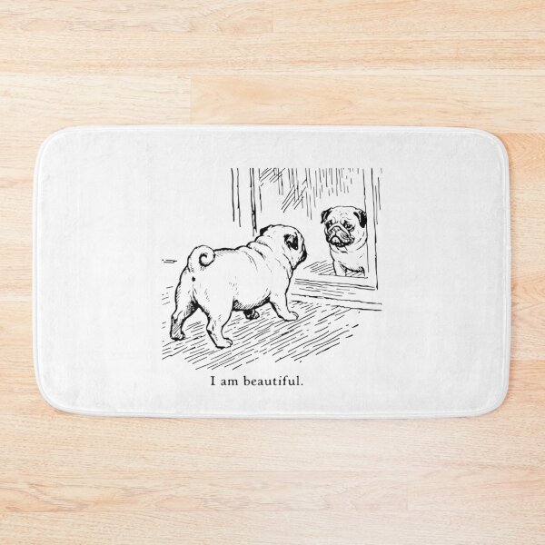 Item preview, I Am Beautiful Funny Pug Dog Mirror Affirmation designed and sold by Ali-printshop.