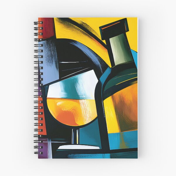 Item preview, Wine in Geometric Expression - Bold Bottles Glasses and Vibrant Abstract Elegance designed and sold by OlfactoART Studio.