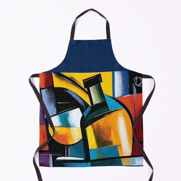 Item preview, Wine in Geometric Expression - Bold Bottles Glasses and Vibrant Abstract Elegance designed and sold by OlfactoART Studio.