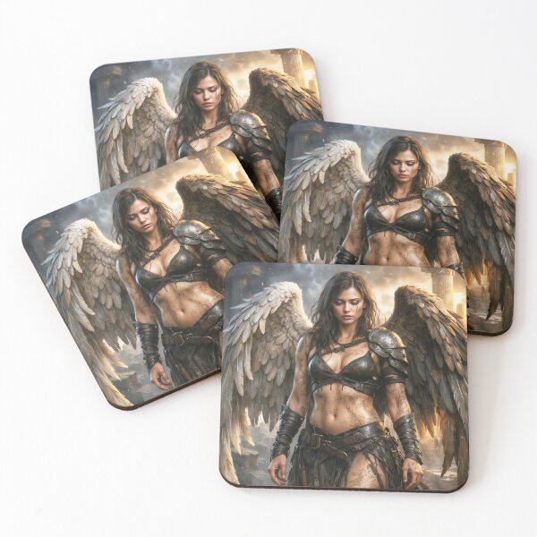 Item preview, Fallen Angel Warrior Fantasy Art | Dark Gothic Winged Goddess | Epic Celestial Tattoo Illustration designed and sold by Moriarty's Digital Visions.