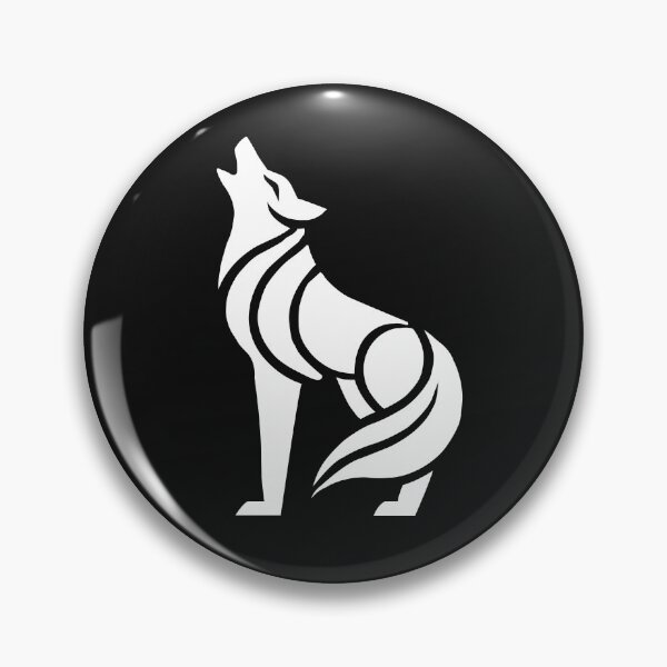 Item preview, Howling Wolf - Tribal Black & White Silhouette Line Art designed and sold by SivaroStudio.