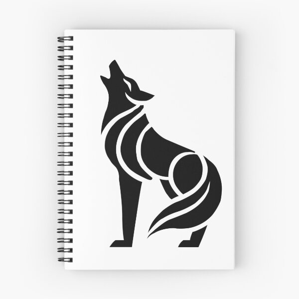 Item preview, Howling Wolf - Tribal Black & White Silhouette Line Art designed and sold by SivaroStudio.