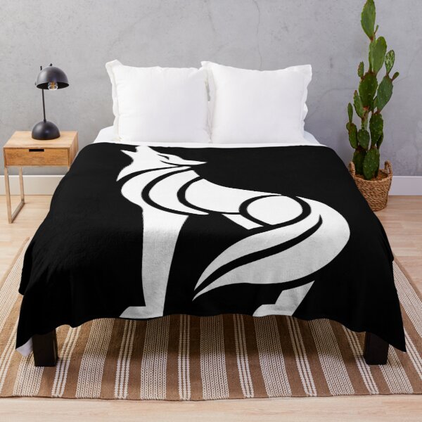 Item preview, Howling Wolf - Tribal Black & White Silhouette Line Art designed and sold by SivaroStudio.