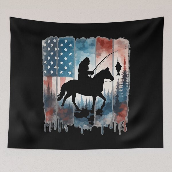 Item preview, Retro Vintage 4th of July Bigfoot American Flag Sasquatch designed and sold by PixelMarrero.