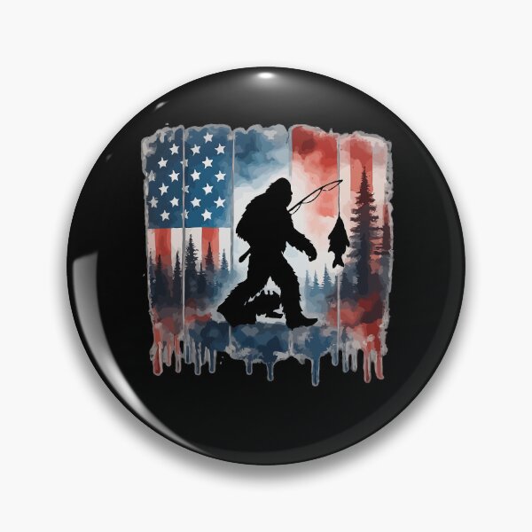 Item preview, Retro Vintage 4th of July Bigfoot American Flag Sasquatch designed and sold by PixelMarrero.