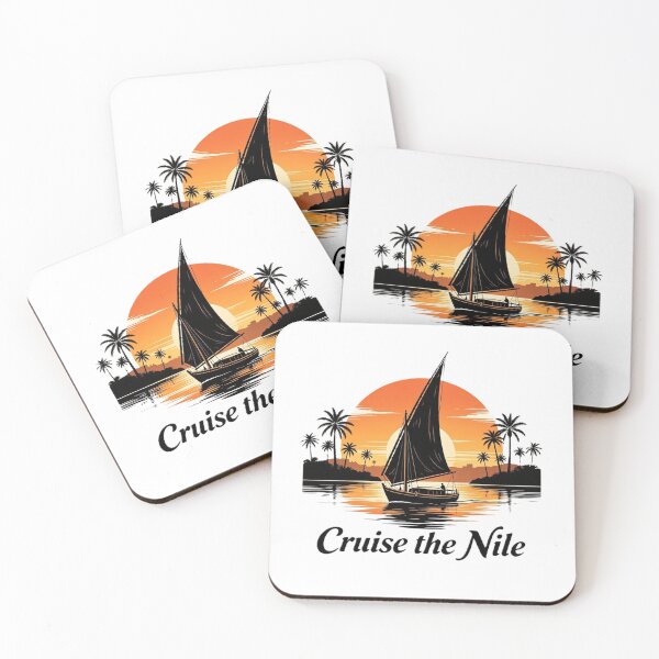 Item preview, Cruise the Nile – Sunset Sailboat Art designed and sold by VladisWorld.