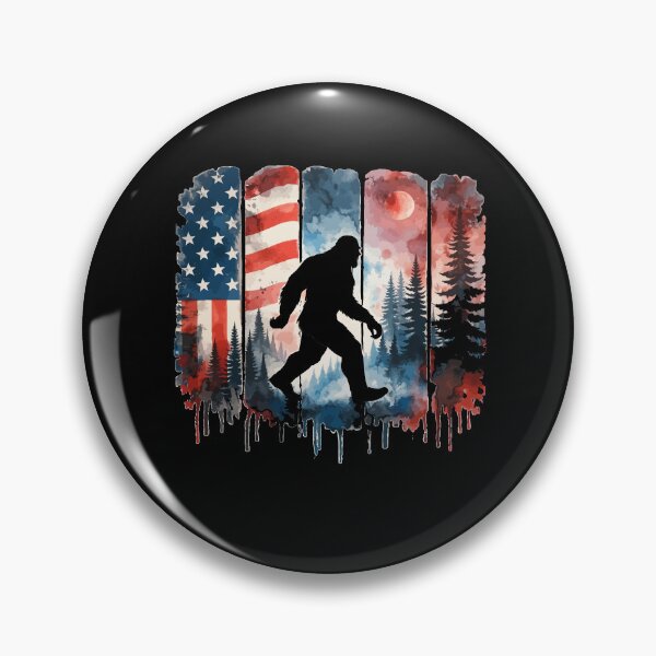 Item preview, Retro Vintage 4th of July Bigfoot American Flag Sasquatch designed and sold by PixelMarrero.