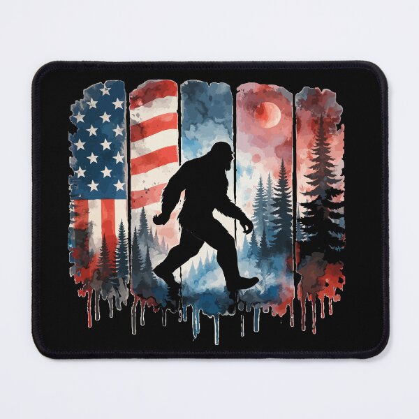 Item preview, Retro Vintage 4th of July Bigfoot American Flag Sasquatch designed and sold by PixelMarrero.