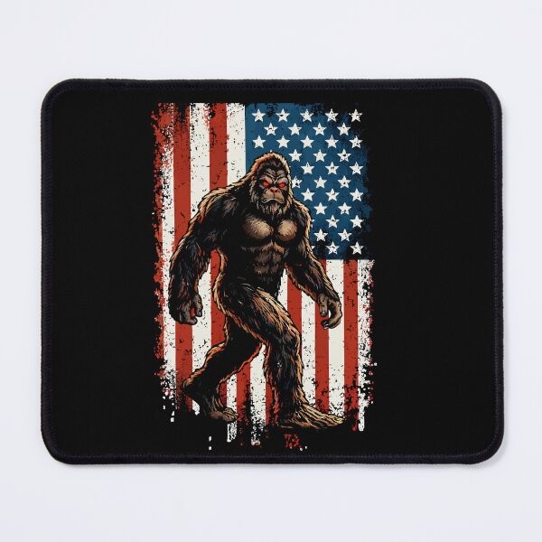 Item preview, Retro Vintage 4th of July Bigfoot American Flag Sasquatch designed and sold by PixelMarrero.