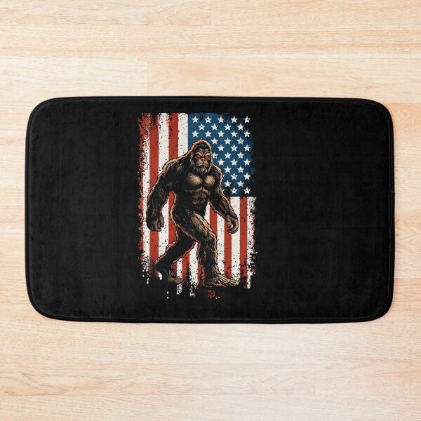 Item preview, Retro Vintage 4th of July Bigfoot American Flag Sasquatch designed and sold by PixelMarrero.