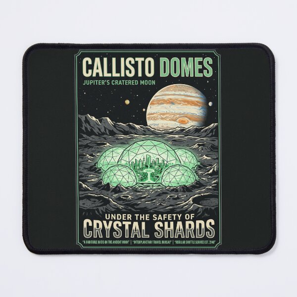 Item preview, Callisto Domes Retro NASA Travel Poster Crystal designed and sold by RetroRewind Studio.