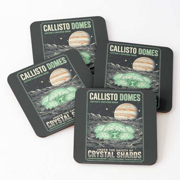 Item preview, Callisto Domes Retro NASA Travel Poster Crystal designed and sold by RetroRewind Studio.