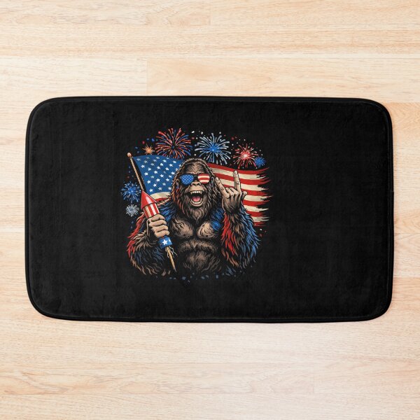Item preview, Retro Vintage 4th of July Bigfoot American Flag Sasquatch designed and sold by PixelMarrero.