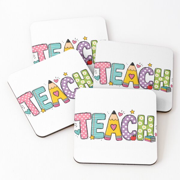 Item preview, Cute Colorful Teach Teacher Typography Design designed and sold by PrintTechDz.