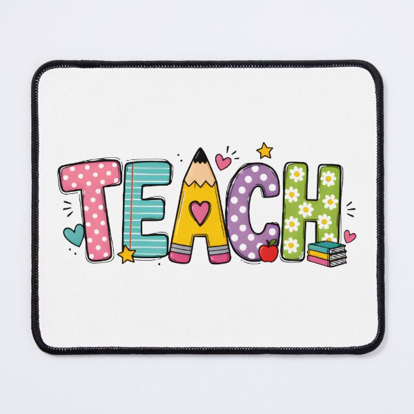 Item preview, Cute Colorful Teach Teacher Typography Design designed and sold by PrintTechDz.