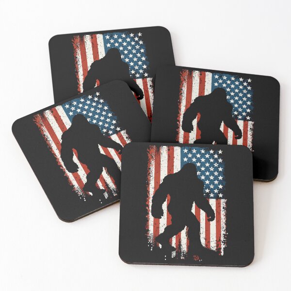 Item preview, Retro Vintage 4th of July Bigfoot American Flag Sasquatch designed and sold by PixelMarrero.
