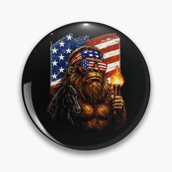Item preview, Retro Vintage 4th of July Bigfoot American Flag Sasquatch designed and sold by PixelMarrero.
