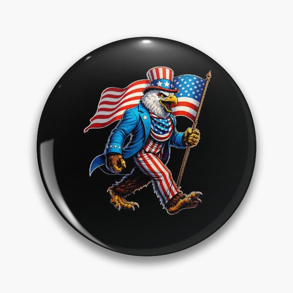 Item preview, Retro Vintage 4th of July Bigfoot American Flag Sasquatch designed and sold by PixelMarrero.