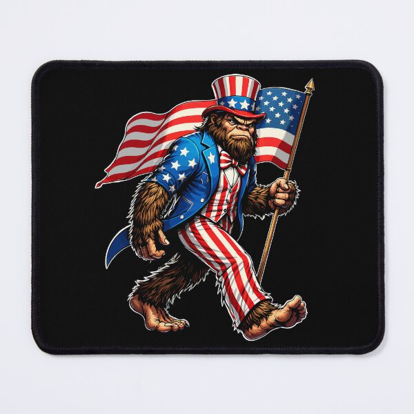 Item preview, Retro Vintage 4th of July Bigfoot American Flag Sasquatch designed and sold by PixelMarrero.
