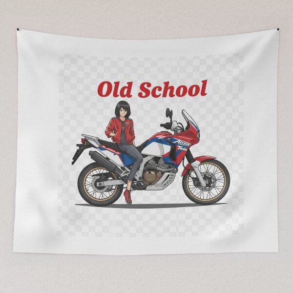 Item preview, Illustration - Motocyclette Aventure Character Manga Retro designed and sold by AnimeShin.