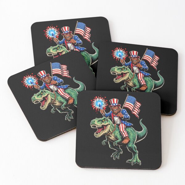 Item preview, Retro Vintage 4th of July Bigfoot American Flag Sasquatch designed and sold by PixelMarrero.