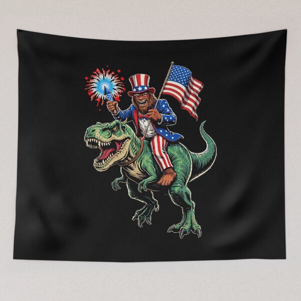 Item preview, Retro Vintage 4th of July Bigfoot American Flag Sasquatch designed and sold by PixelMarrero.