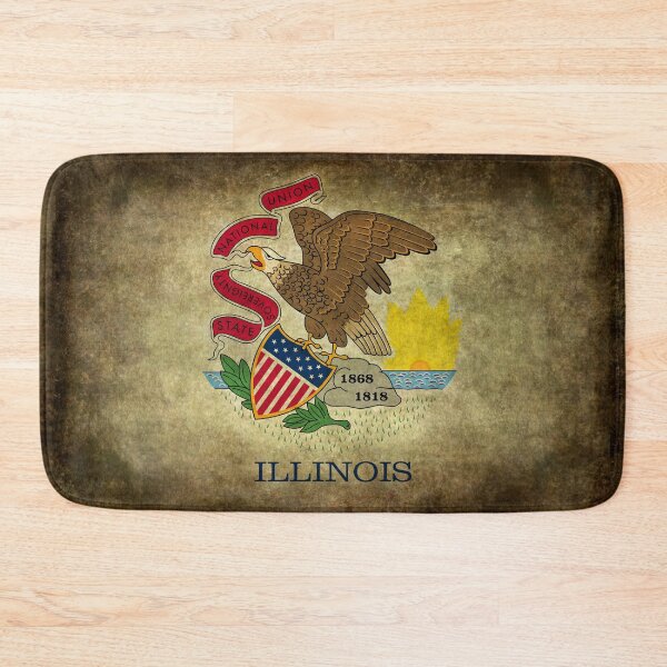 Item preview,  State flag of Illinois with grungy look designed and sold by FlagsandSymbols.