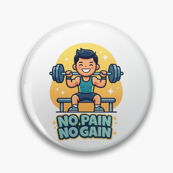 Item preview, No Pain No Gain - Gym Motivation Cute Weightlifting Workout designed and sold by Shape Snip Studio.