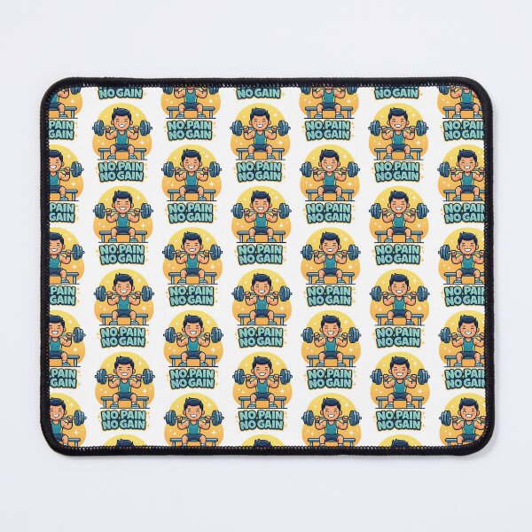 Item preview, No Pain No Gain - Gym Motivation Cute Weightlifting Workout designed and sold by Shape Snip Studio.