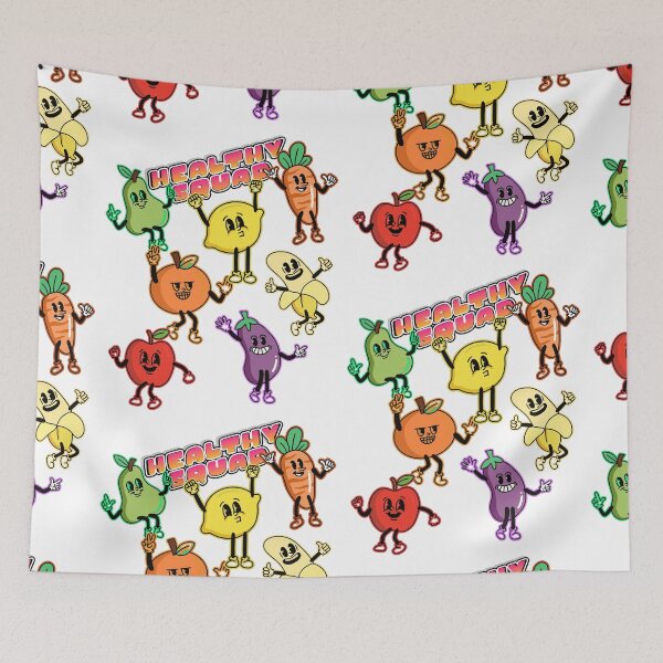 Item preview, Happy Fruits and Vegetables Smiling with Vitamins designed and sold by Szpaku desart .