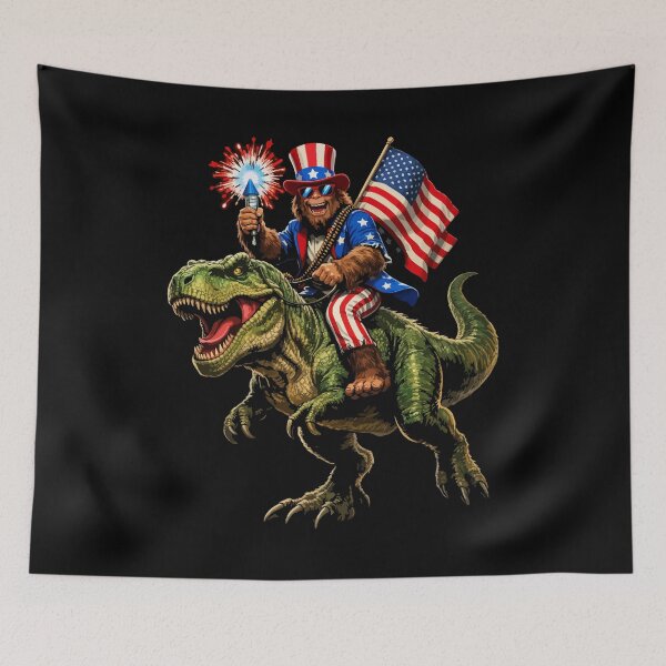 Item preview, Retro Vintage 4th of July Bigfoot American Flag Sasquatch designed and sold by PixelMarrero.